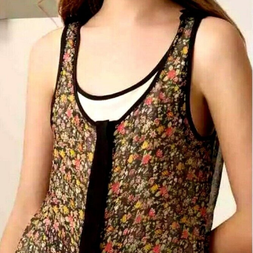 Rag & Bone Silk Floral Layered Tank Blouse - size 6